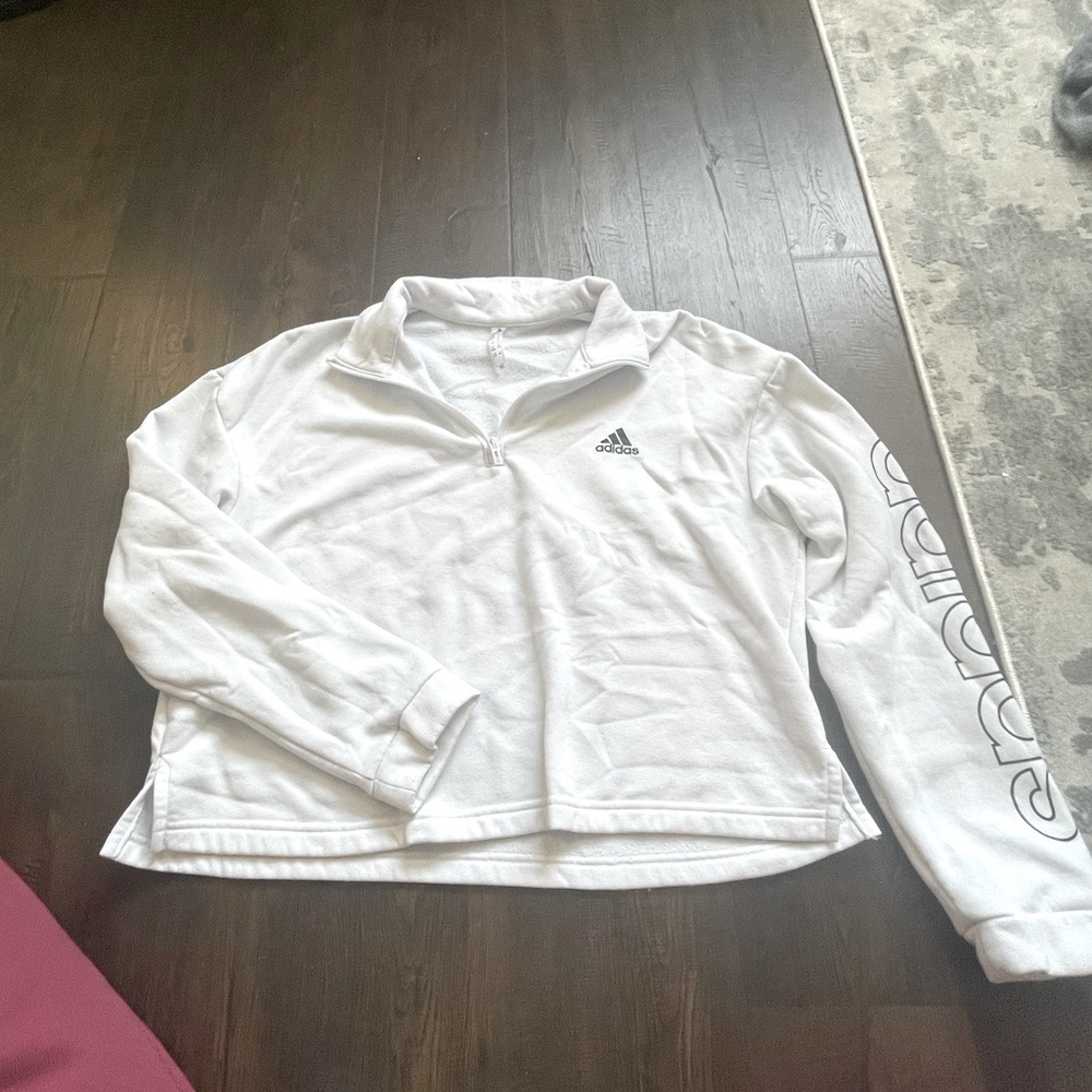 Cropped quarter zip sweater